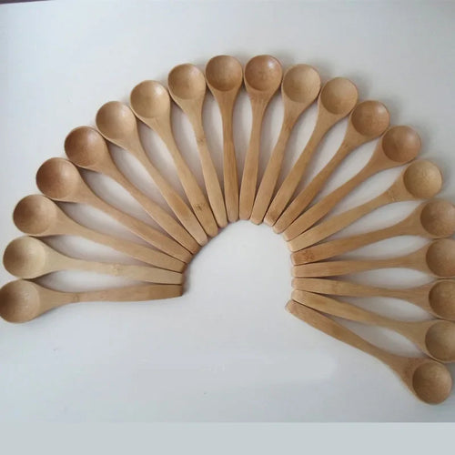 10 Piece Wooden Honey Spoon Set | Eco Friendly Bamboo Kitchen Condiment Scoop